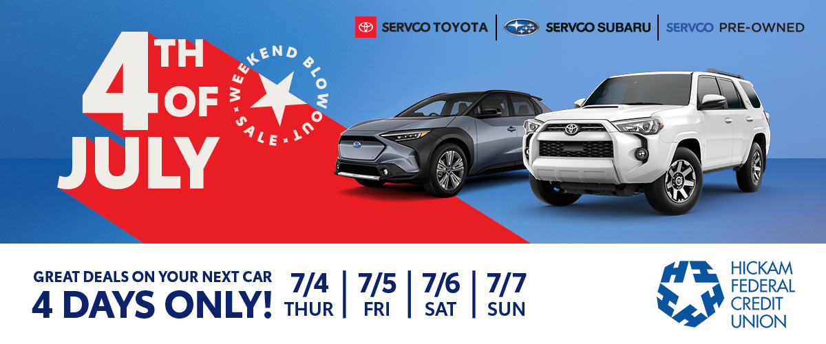 4th of july weekend blowout sale Great deals on your next car 4 days only! 7/4 thur 7/5 fri 7/6 sat 7/7 sun hickam federal credit union