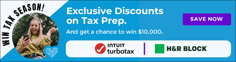 win tax season exclusive discounts on tax prep. and get a chance to win $10,000. save now intuit turbotax h&r block