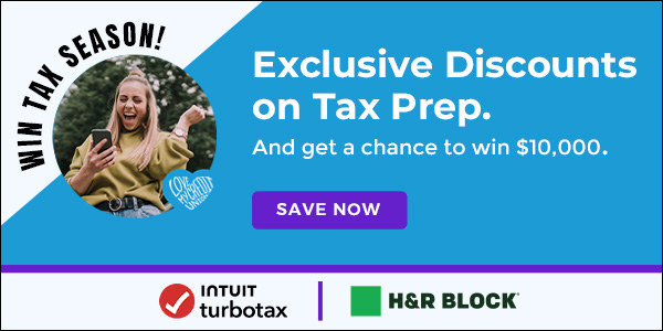 win tax season! Exclusive discounts on tax prep. and get a chance to win $10,000. save now intuit turbotax h&r block