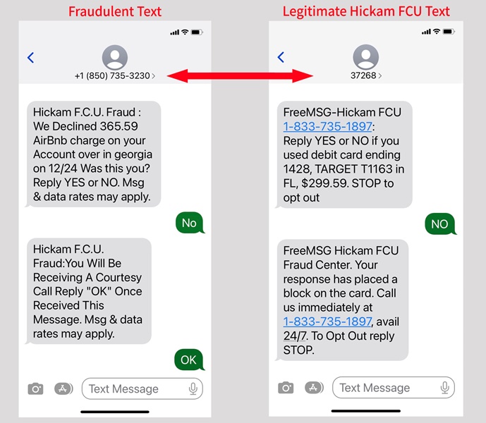 Fraudulent Text Example